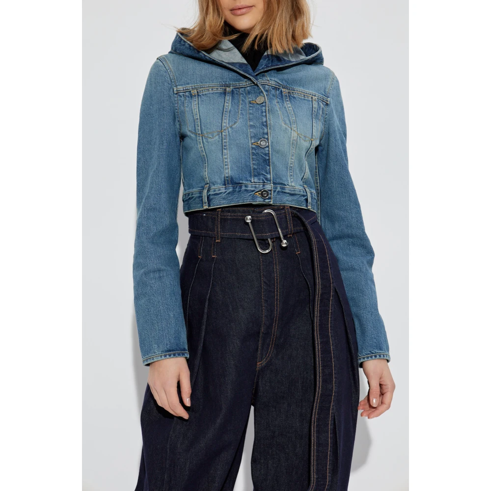 Alaïa Denim jack met capuchon Blue Dames