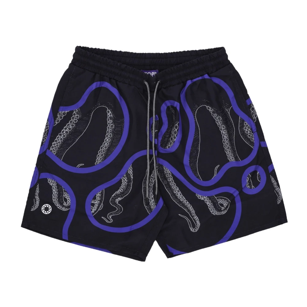 Octopus Zwarte zwembroek met tentakelprint Black Heren