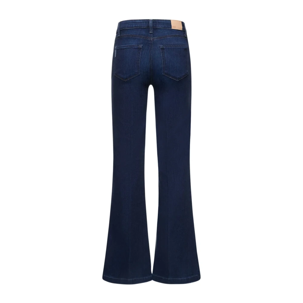 Paige Stonewashed Flared Leg Denim Jeans Blue Dames