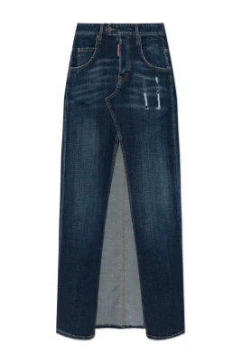 Denimkjol med vintageeffekt