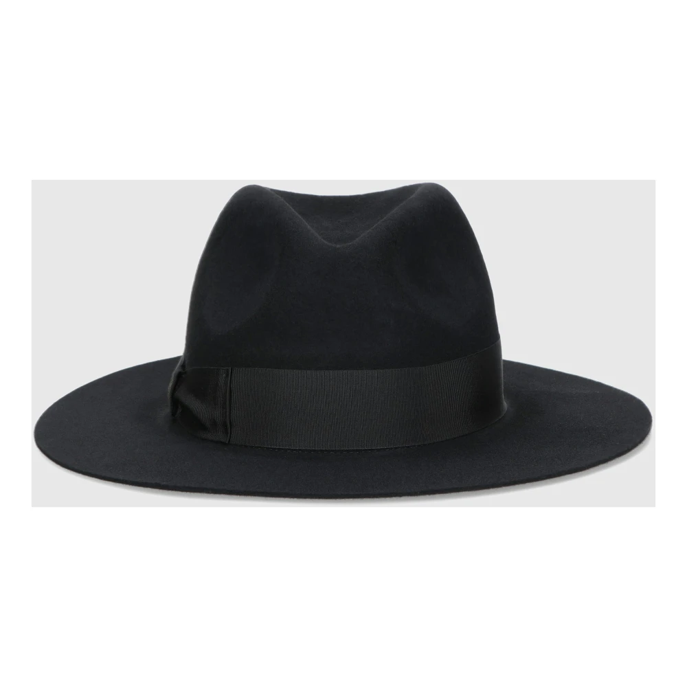 Borsalino Fijne wollen vilthoed met grosgrain Black Dames
