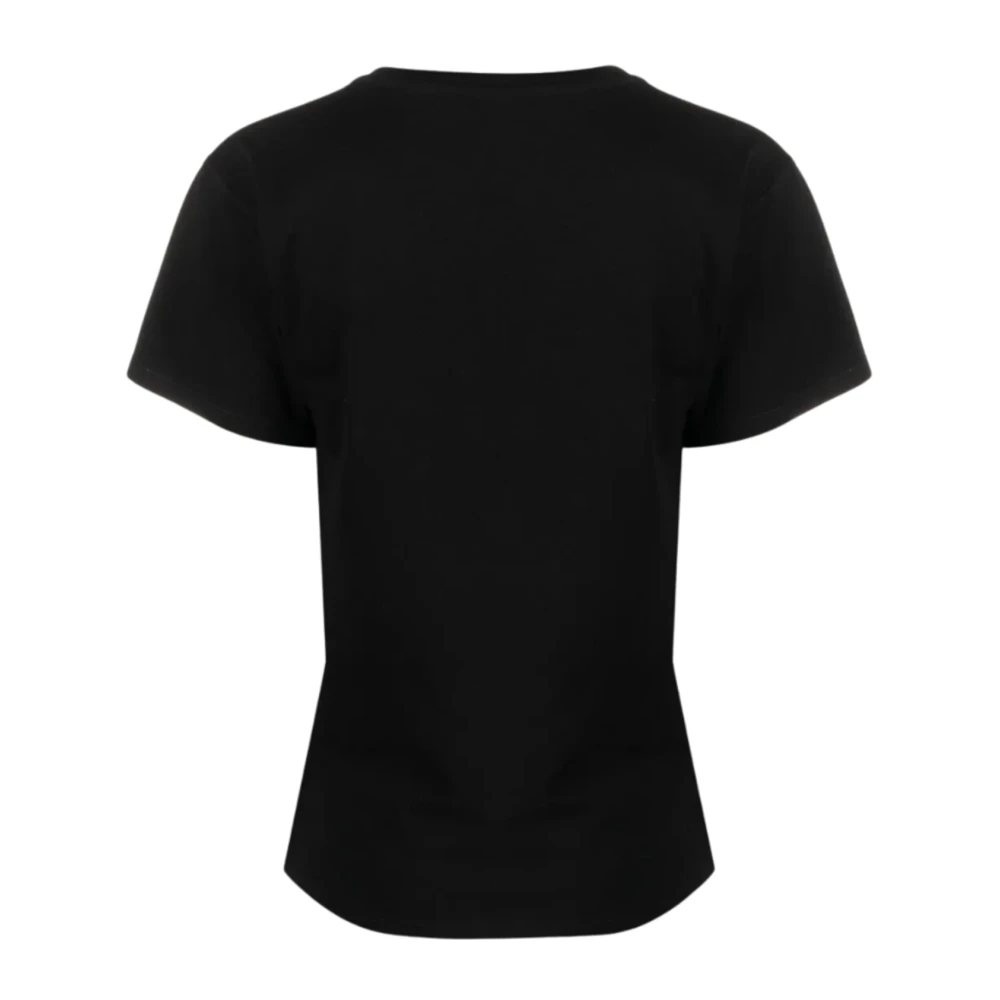 Moschino Logo Print Zwarte T-shirt Black Dames