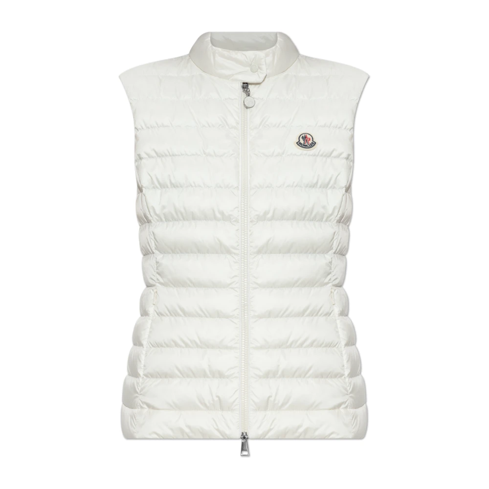 Moncler Donsvest met opstaande kraag White Dames