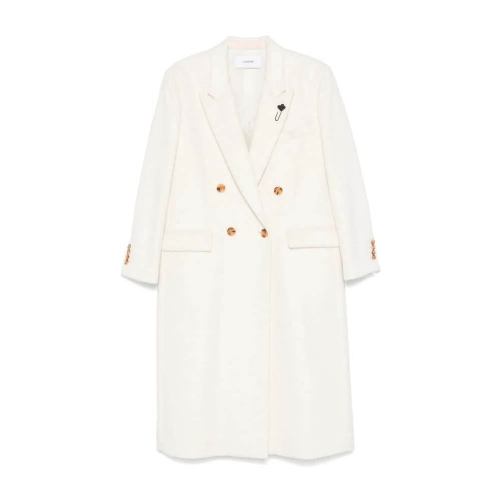 Lardini Witte Wollen Blend Reliëfjas White Dames