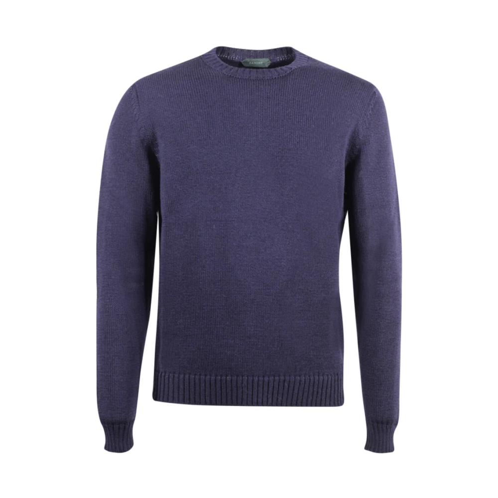 Zanone Mannelijk Blauw Ronde Hals Gekweek