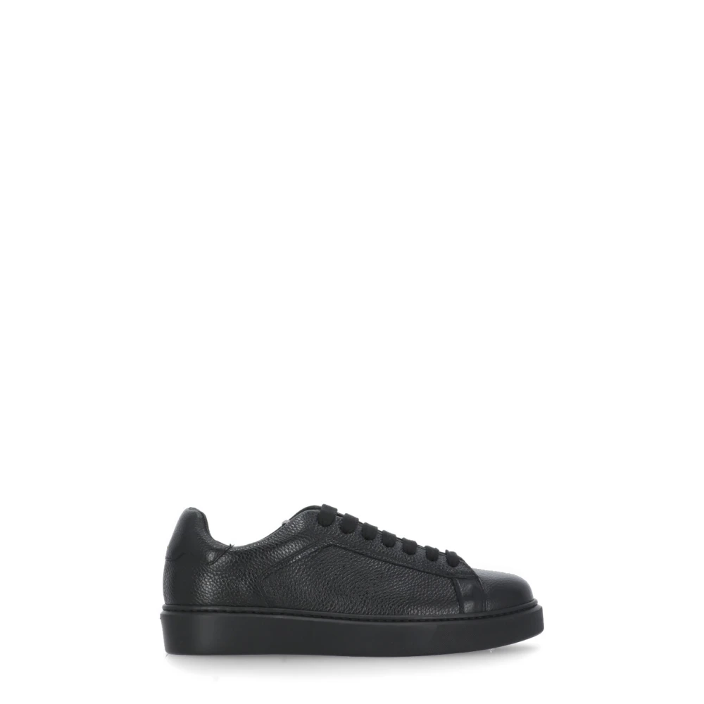 Doucal's Zwarte Sneakers van Pebbleleer Black Heren