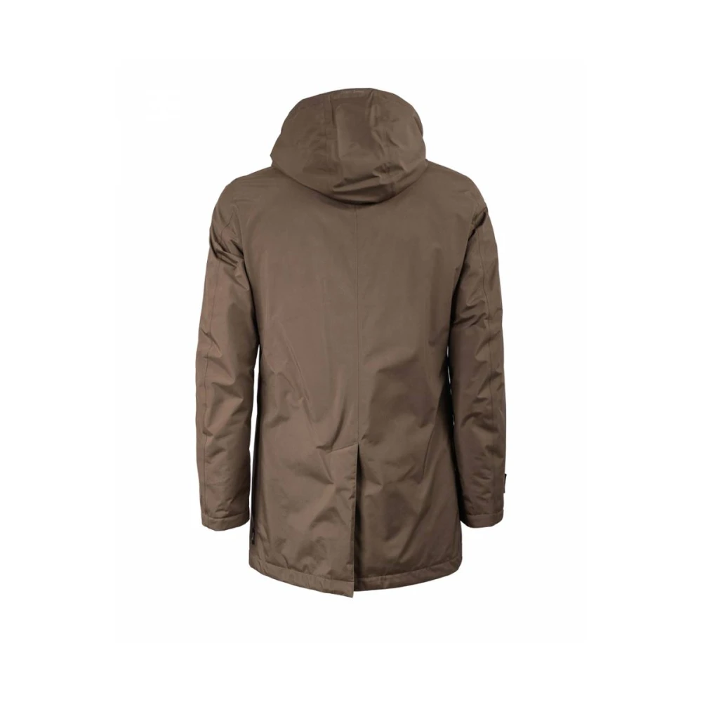Herno Hooded Gore 2lay Carcoat Brown Heren