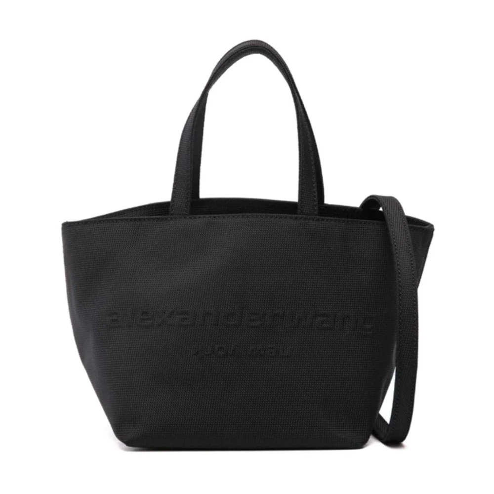Alexander wang Zwarte canvas schoudertas met logo Black Dames