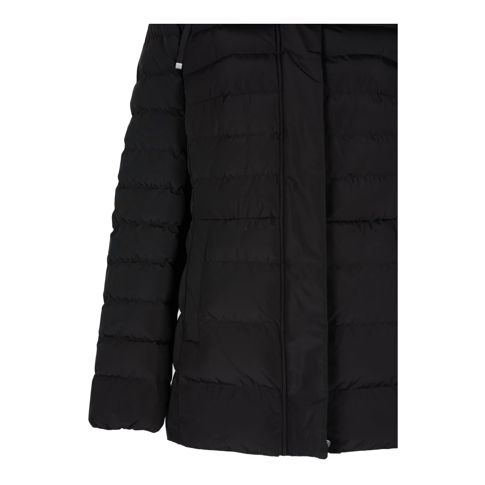 Geox Gewatteerde jas met afneembare kraag Black Dames