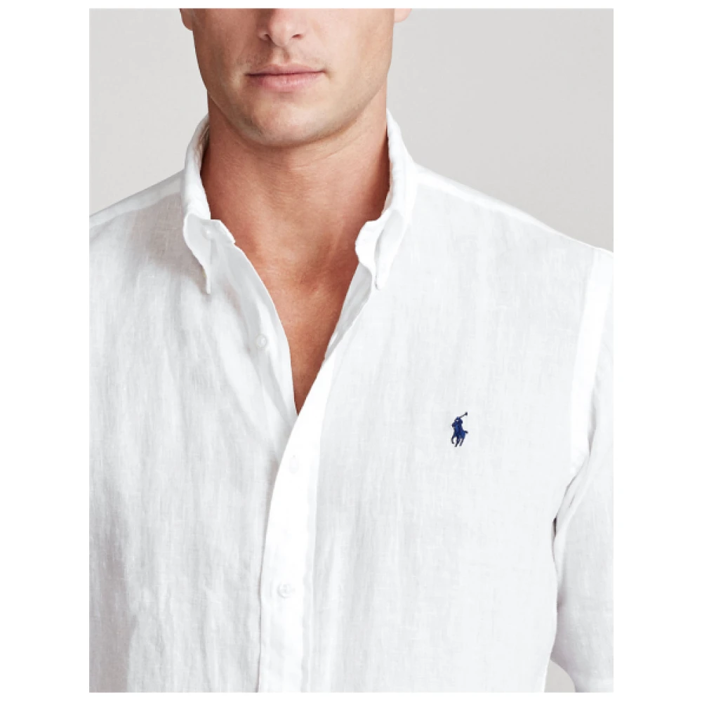 Polo Ralph Lauren Slim Fit Linnen Overhemd White Heren