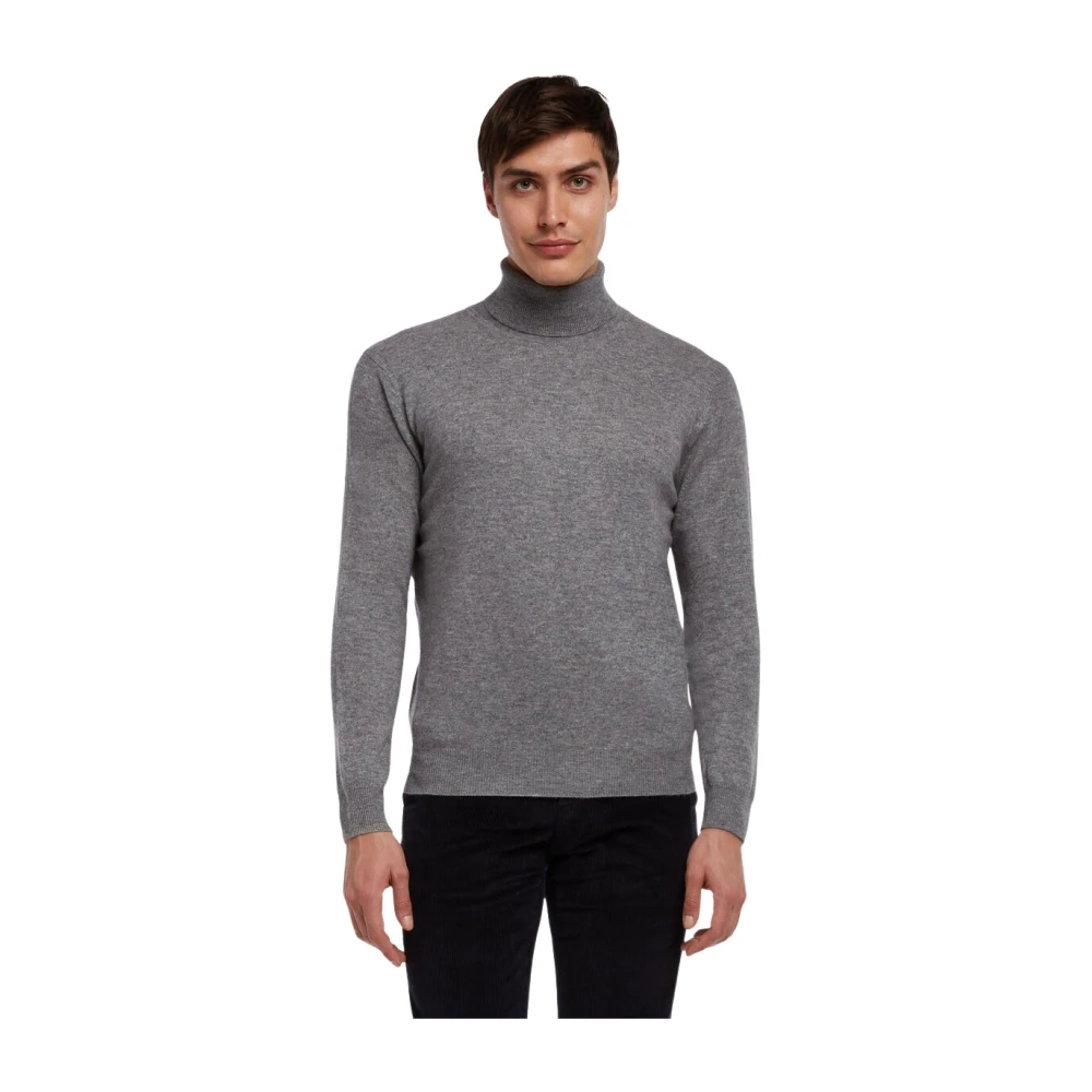 Brooks Brothers Gray Cashmere Knitwear, Male, S, Cashmere Turtleneck Jumper
