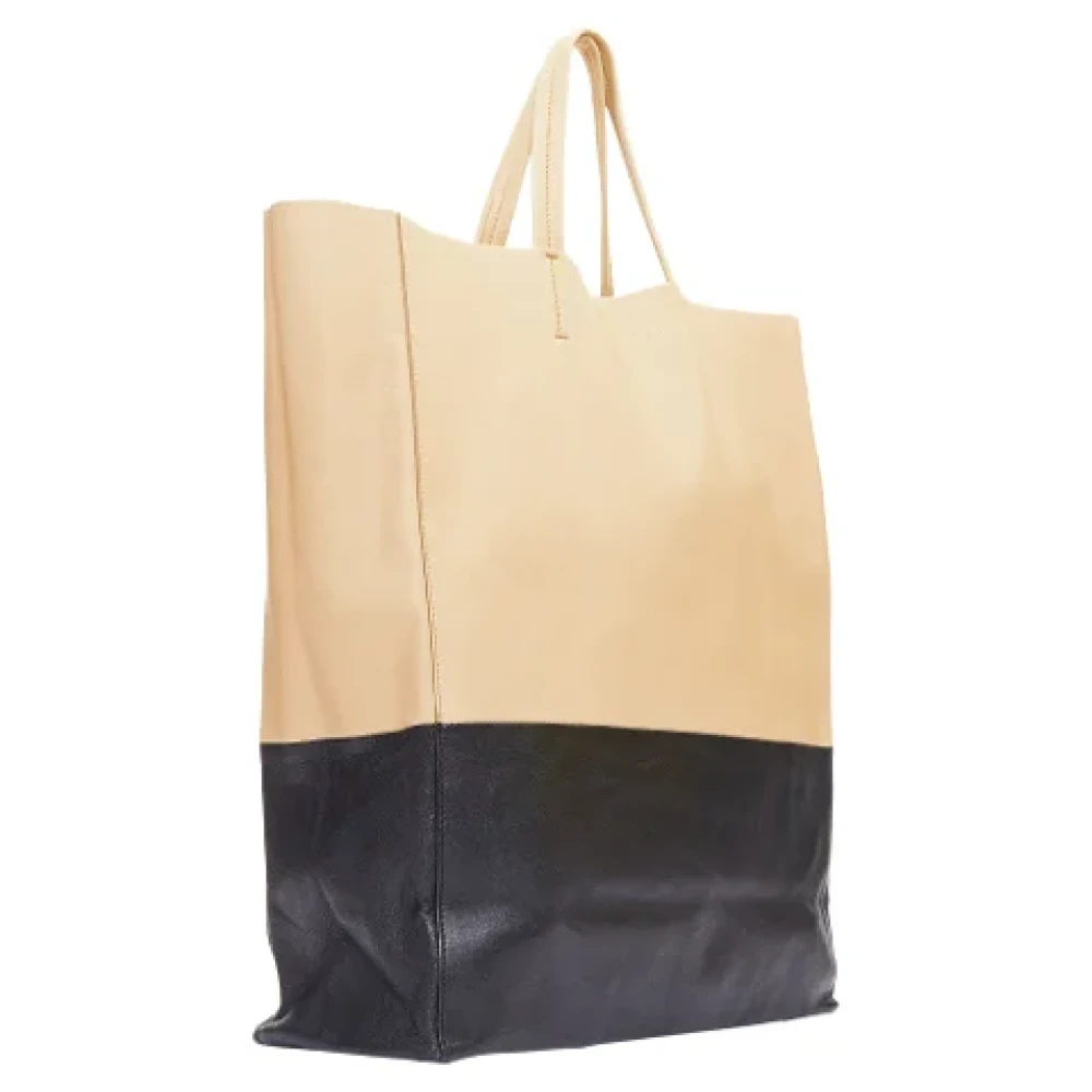 Celine Vintage Pre-owned Leather totes Beige Dames