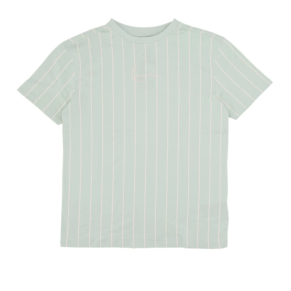 Karl Kani Small Signature Pinstripe Oversized Tee T-shirts Dames light mint off white maat: XS beschikbare maaten:XS M L