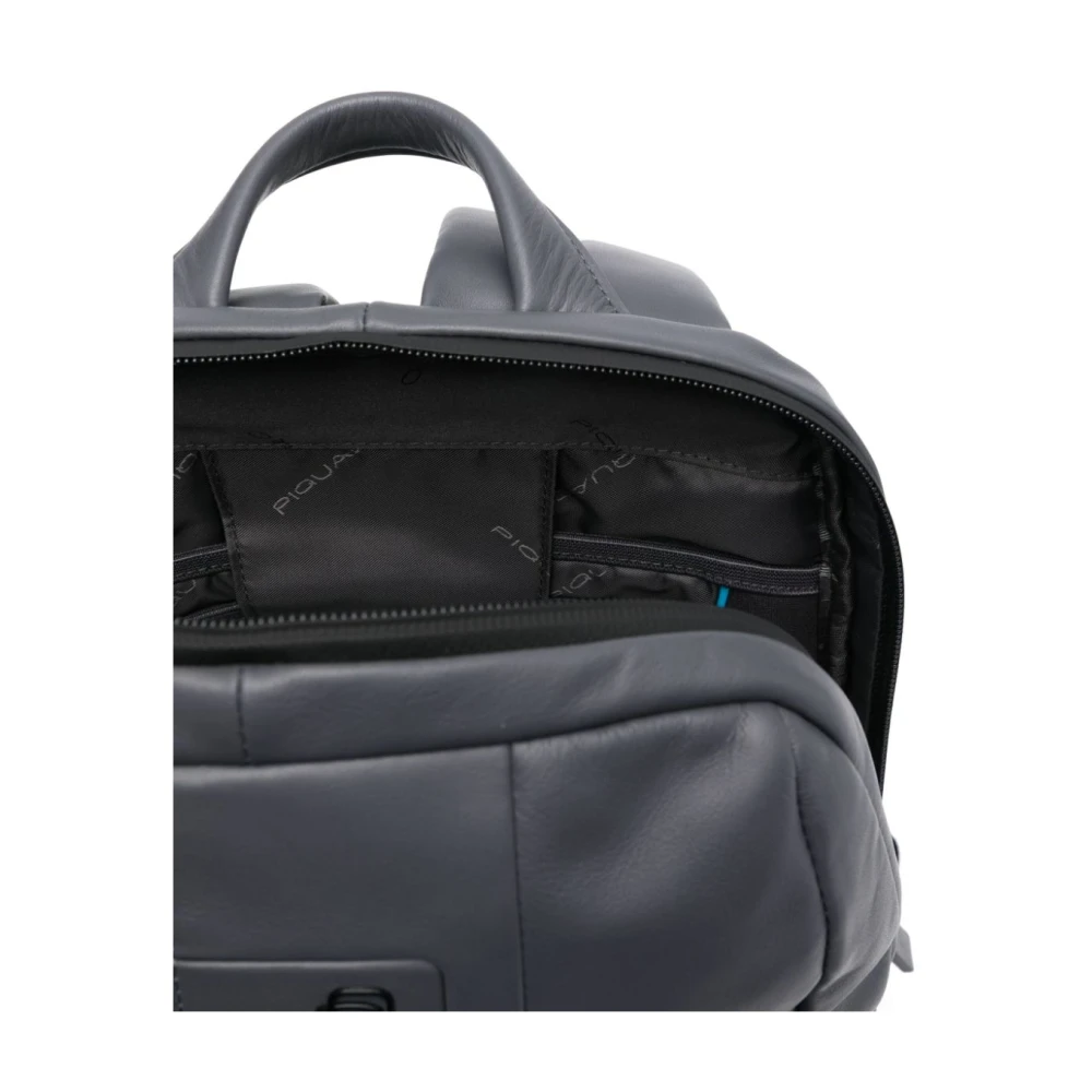 Piquadro Stijlvolle leren tas met metalen afwerking Gray Unisex
