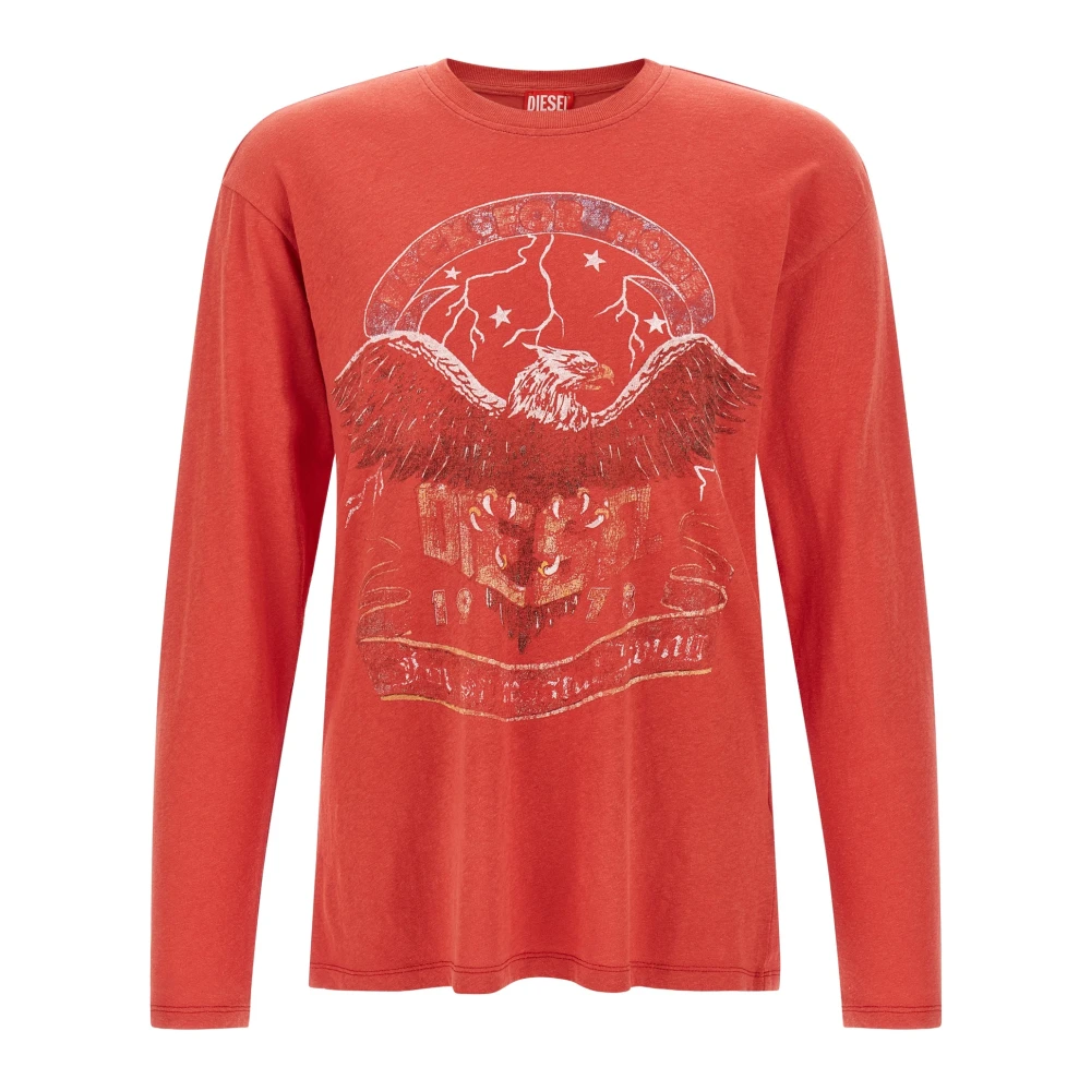Diesel T-Geri-Ls Long-Sleeve T-Shirt - Male - Long Sleeve T-Shirts - Red - L - Tops