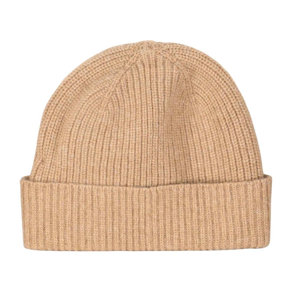 Zanieri Kasjmier Beanie met Omgeslagen Rand Beige Heren