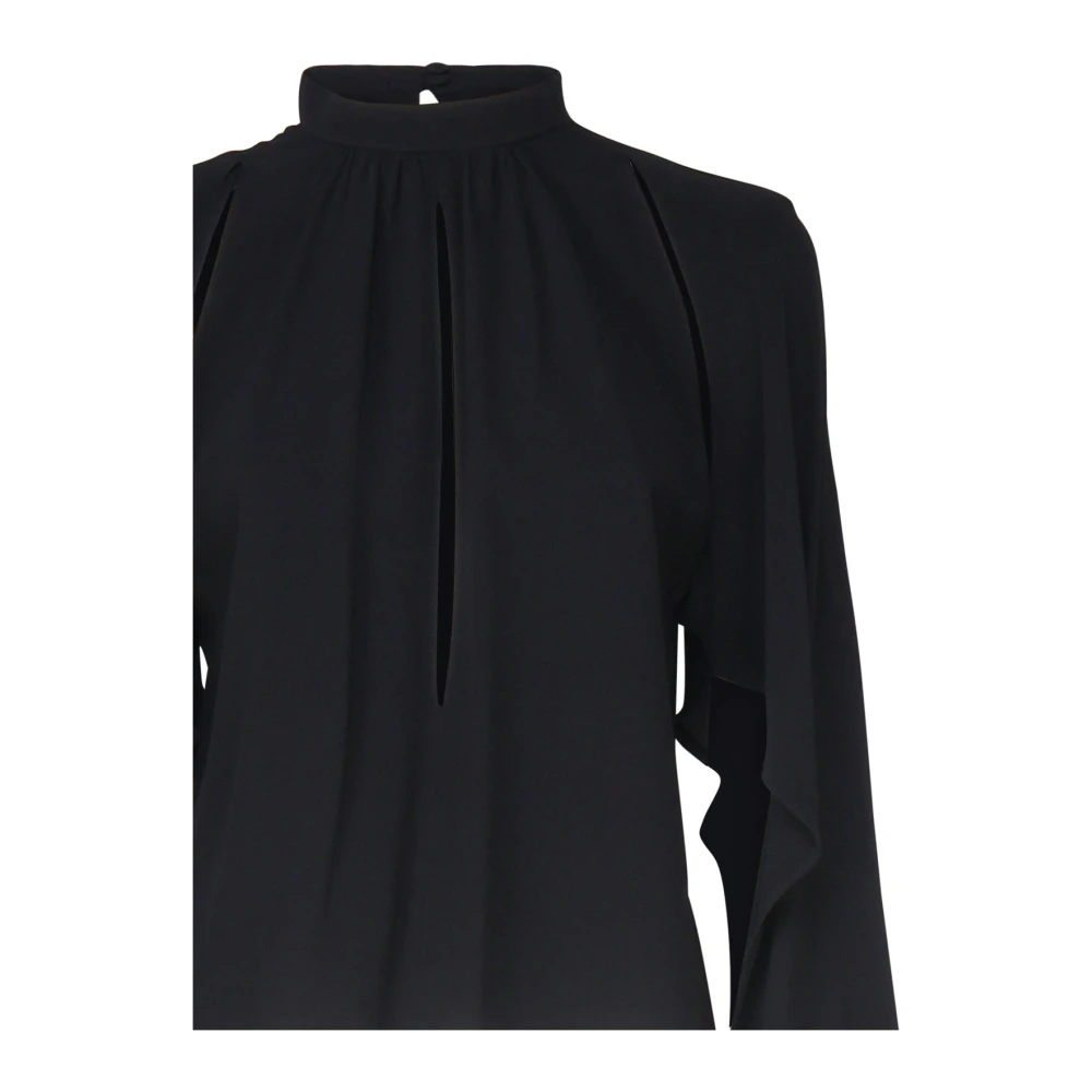 pinko Zijden Blouse met Verticale Uitsnede Black Dames