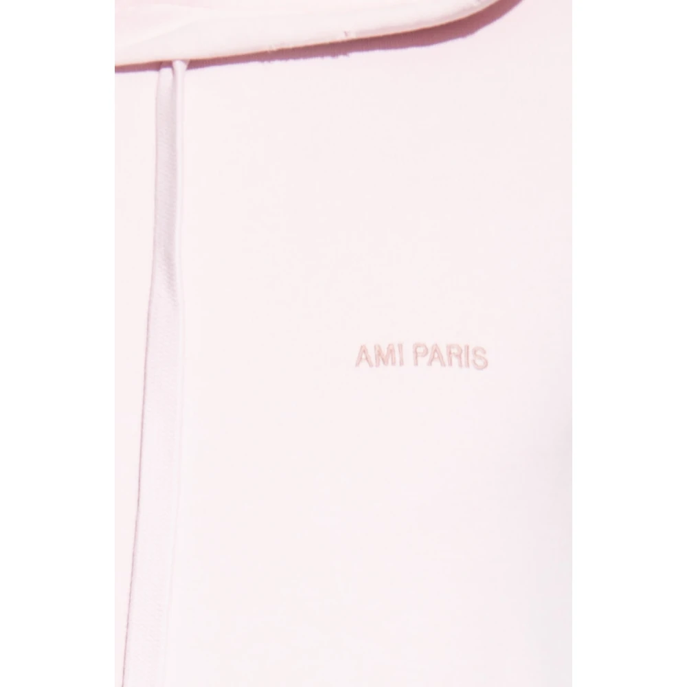Ami Paris Hoodie met logo Pink Heren