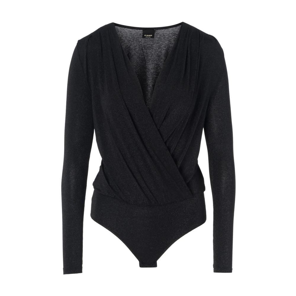 Pinko Lurex Jersey Jurk Black Dames
