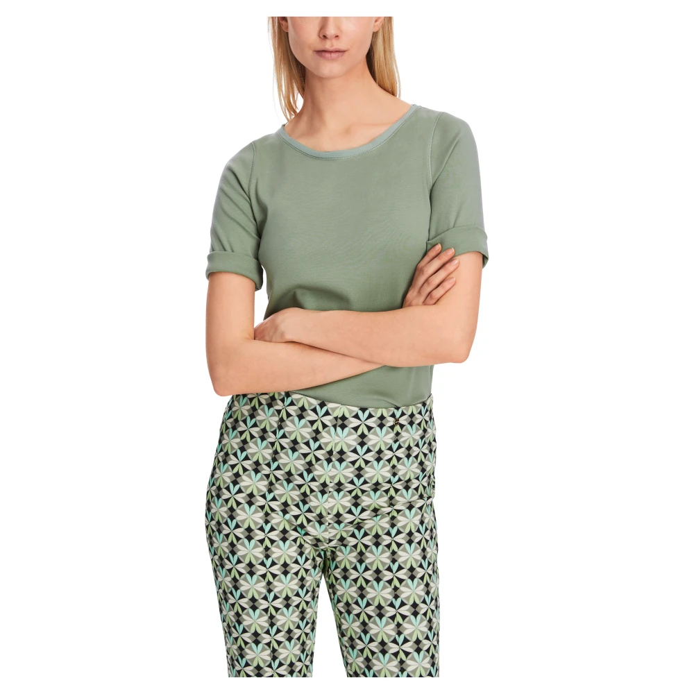 Marc Cain Casual Turn-up Sleeve T-Shirt Green Dames