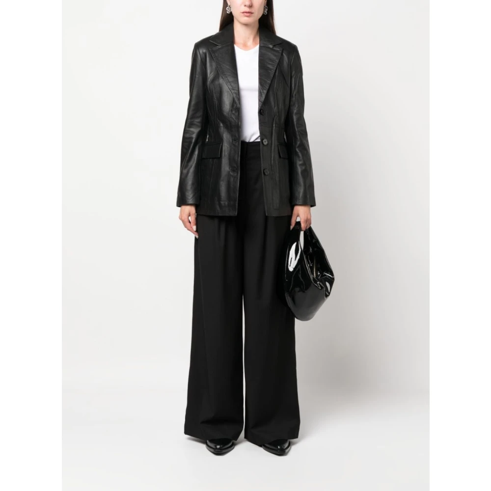 Remain Birger Christensen Zwarte Gedrapeerde Broek Black Dames