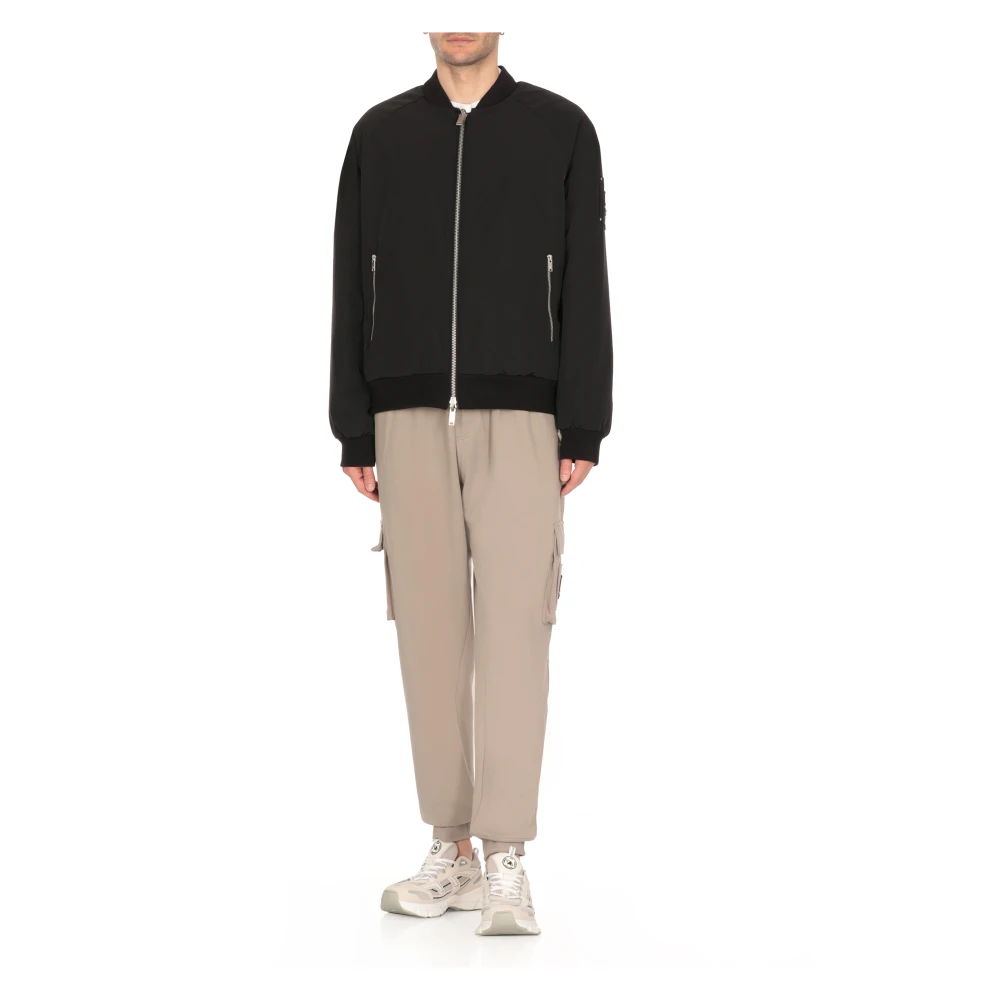 Moose Knuckles Zwarte Crewneck Jas met Omkeerbare Synthetische Bont Black Heren