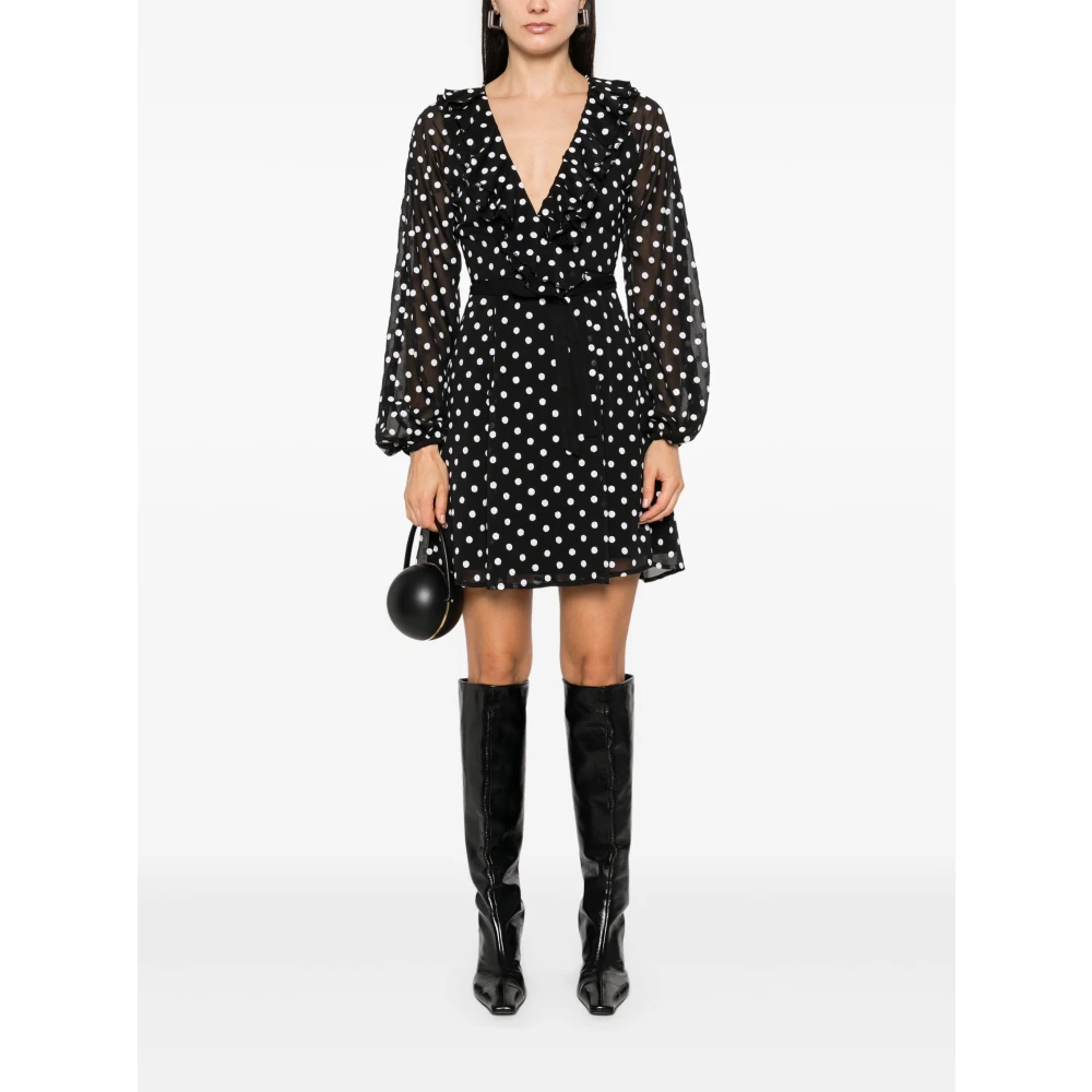 Rotate Birger Christensen Zwarte Mini-jurk met Pofmouwen Black Dames