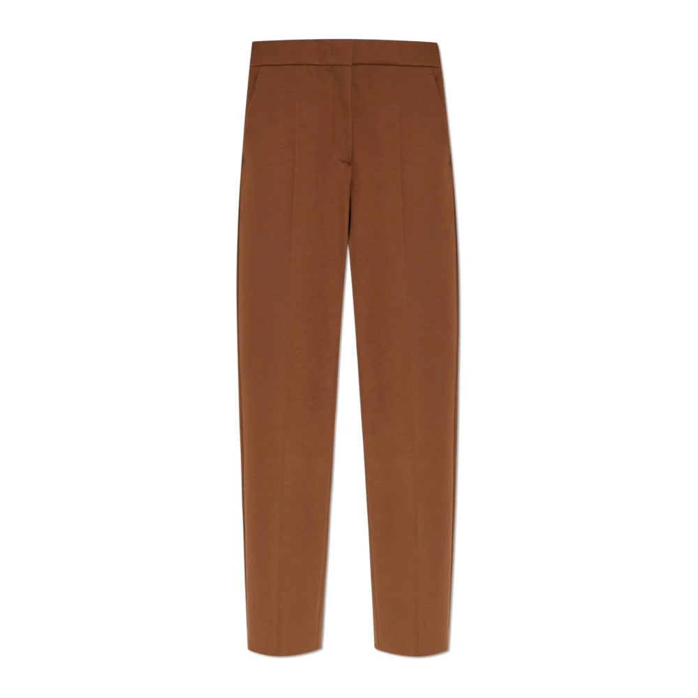 Max Mara Pegno Pleated Trousers - Female - Straight Trousers - Brown - M - Trousers