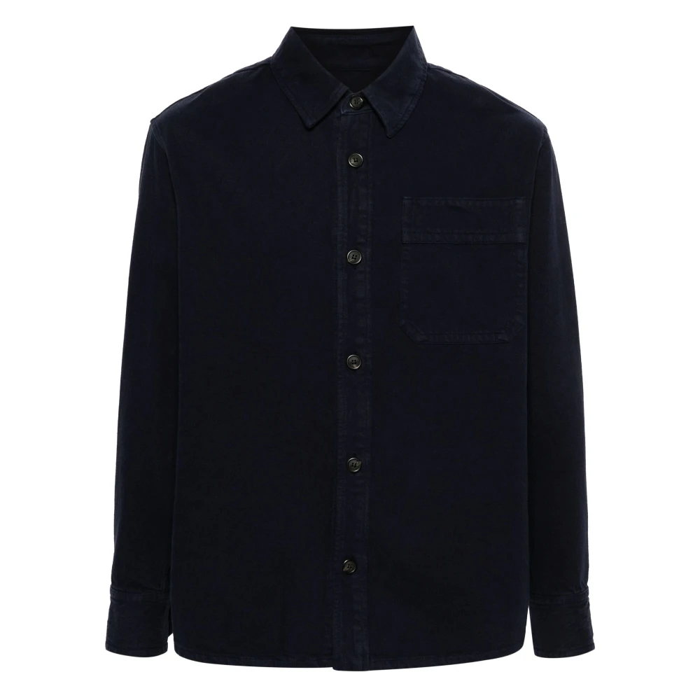 A.p.c. Klassiek katoenen overhemd met borstzak Blue Heren