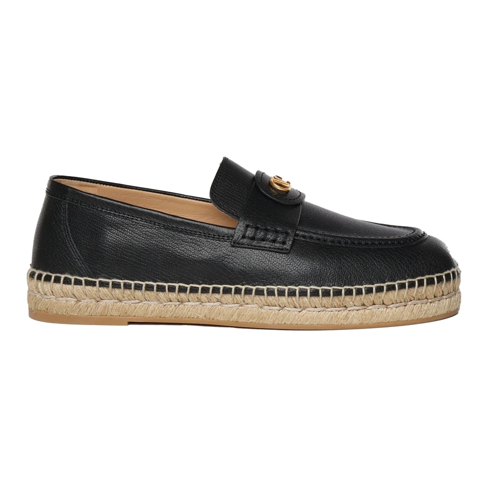 Valentino Garavani Svarta Espadrillos Platta Skor Black, Herr