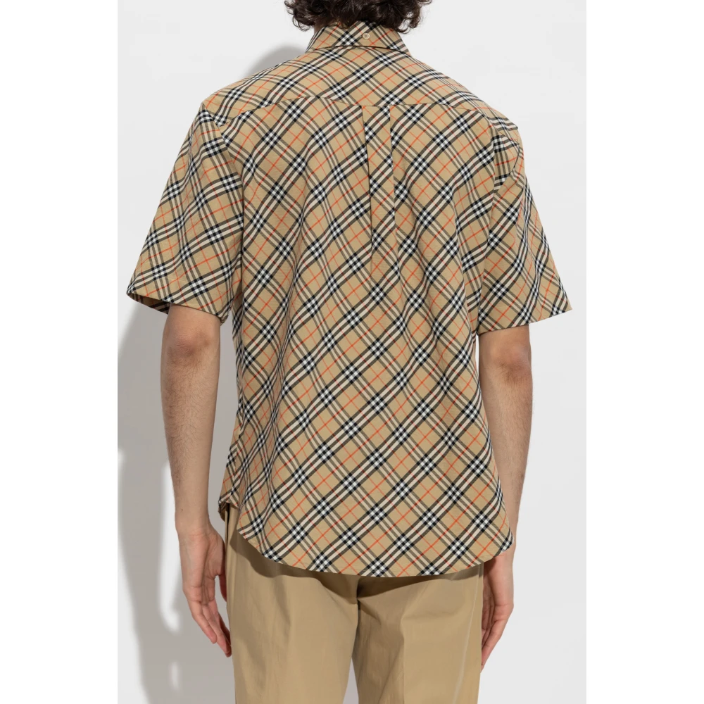 Burberry Geruite overhemd Beige Heren