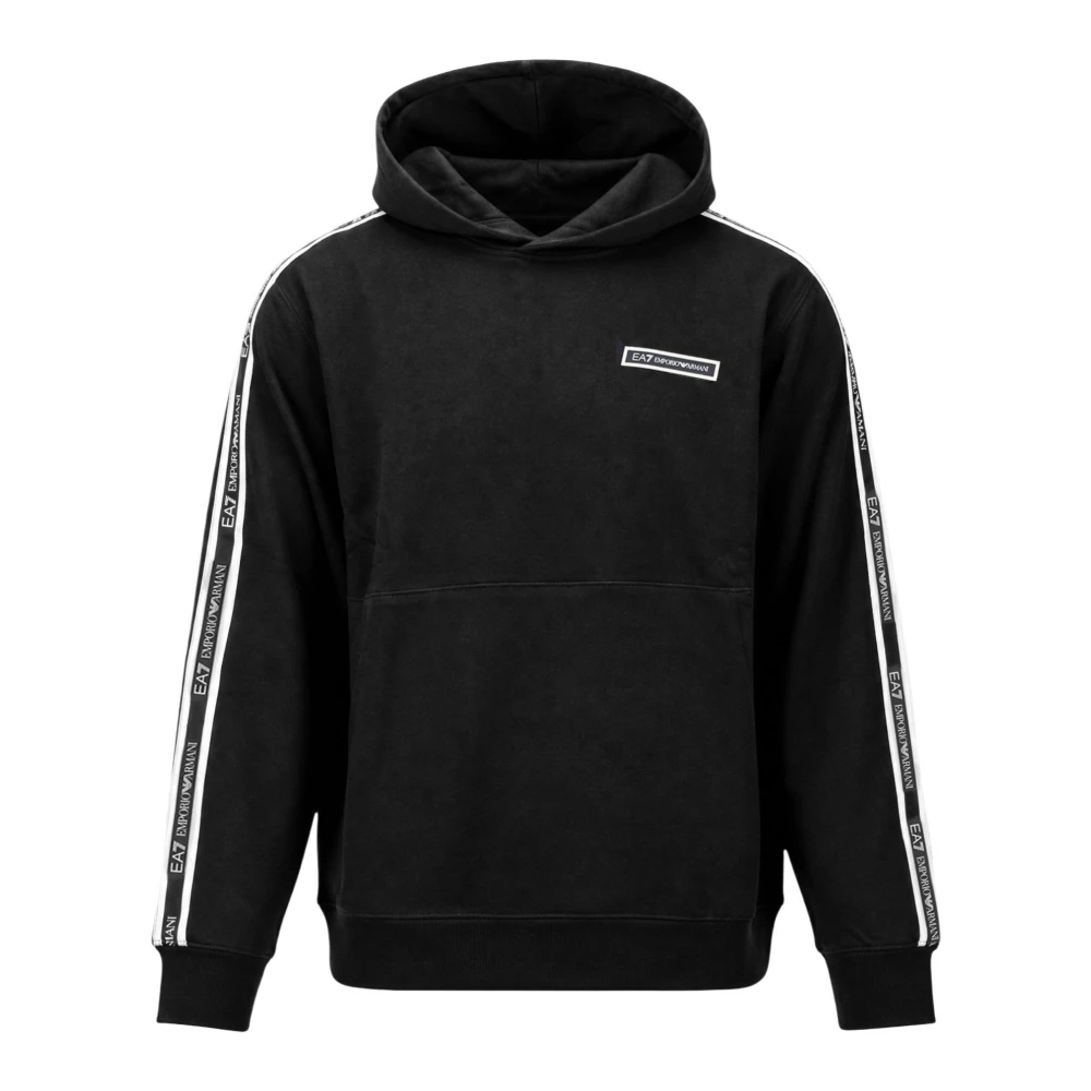 Emporio Armani Ea7 Hombre Negro - Sudadera Con Capucha Con Logo - Sweatshirts & Hoodies - L