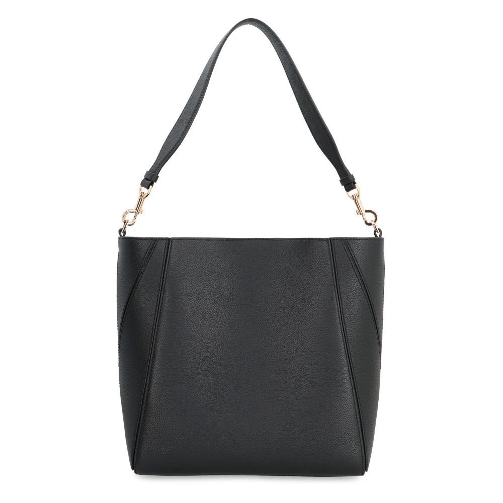 TORY BURCH Korrelig Leren Bucket Tas met Afneembare Band Black Dames