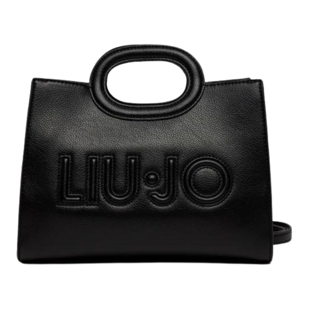 Liu Jo Svart Mini Shopping Maxi Logo Väska Black, Dam