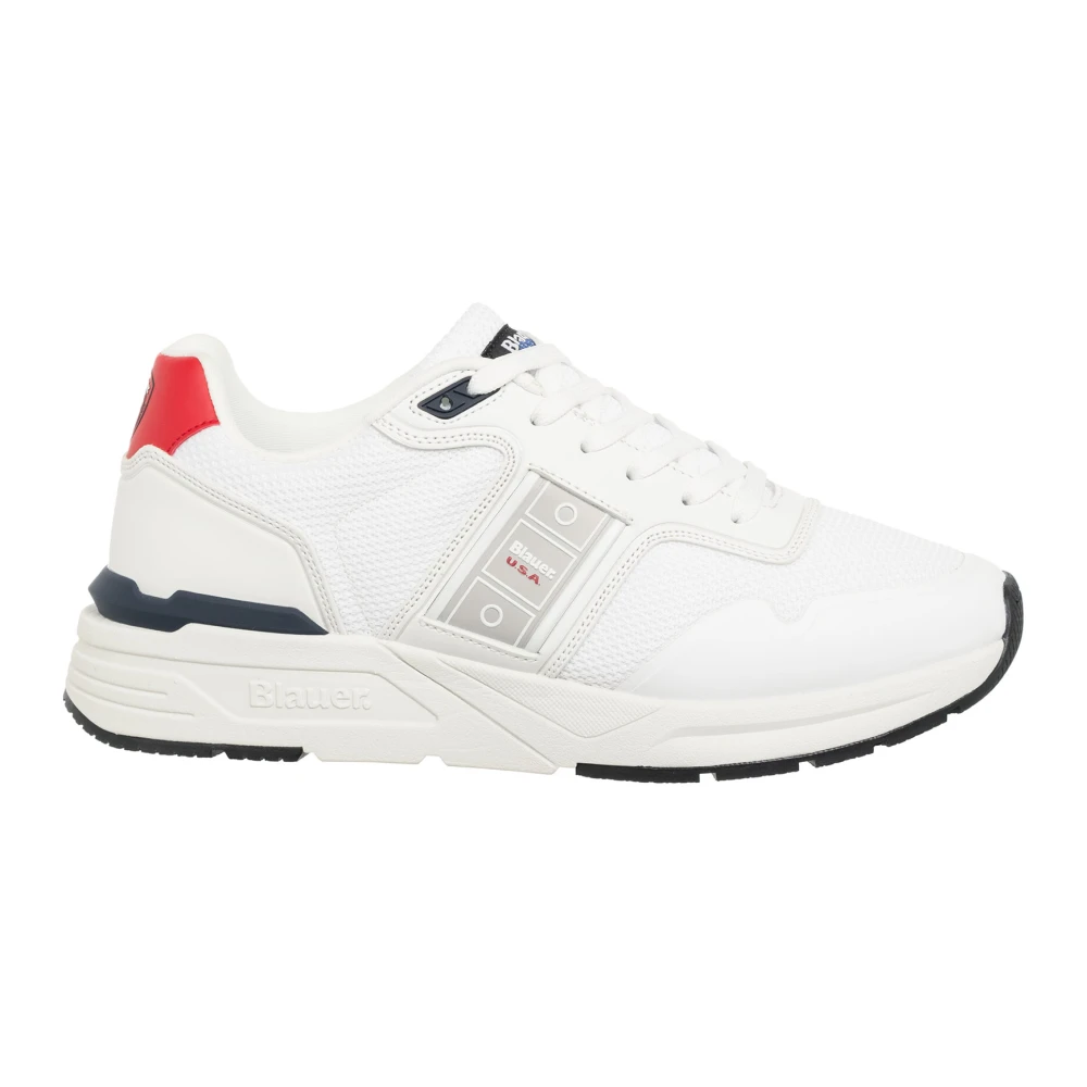 Blauer Men's White Plain Lace-Up Ray Trainers Size 8 Uk