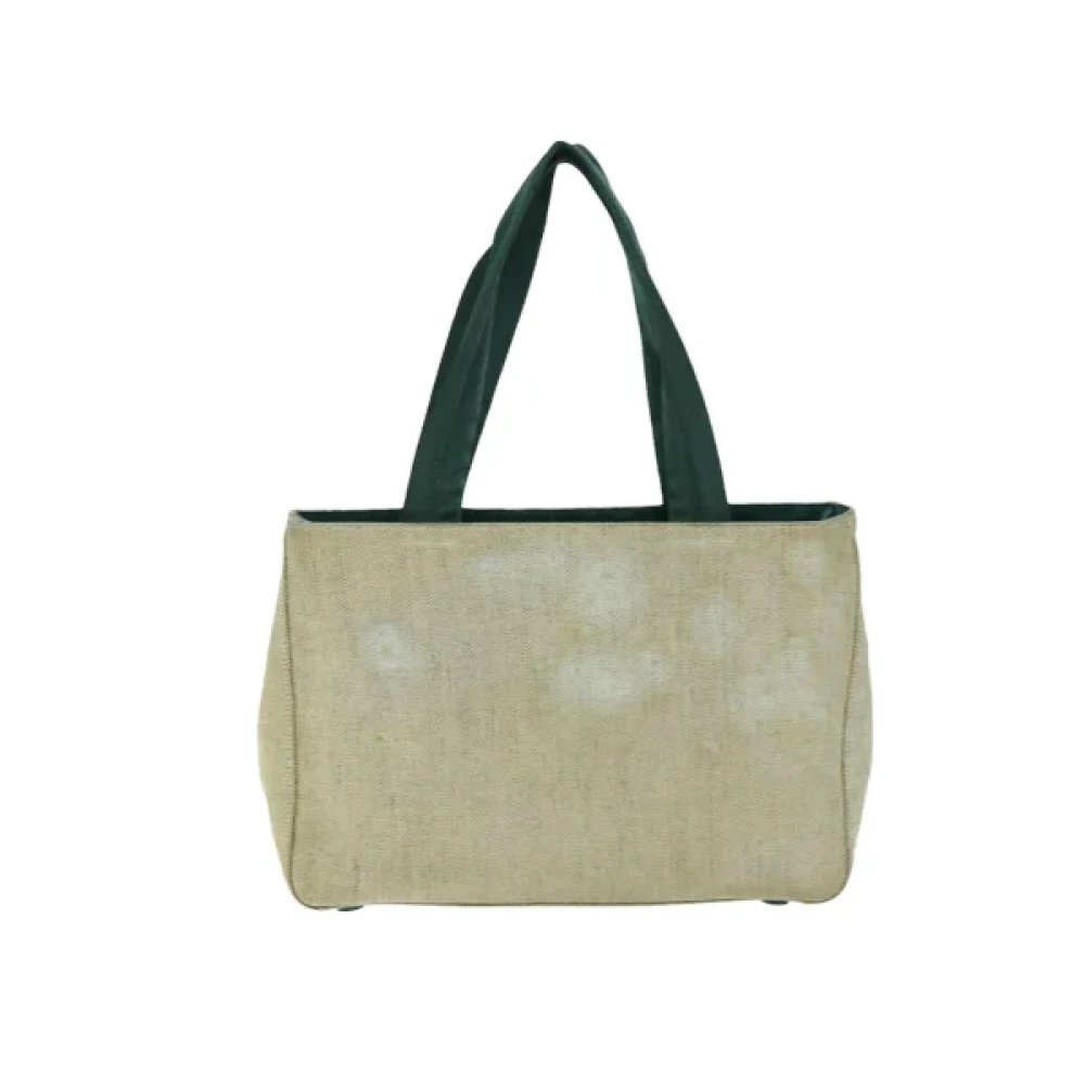 Prada Vintage Pre-owned Cotton prada-bags Beige Dames