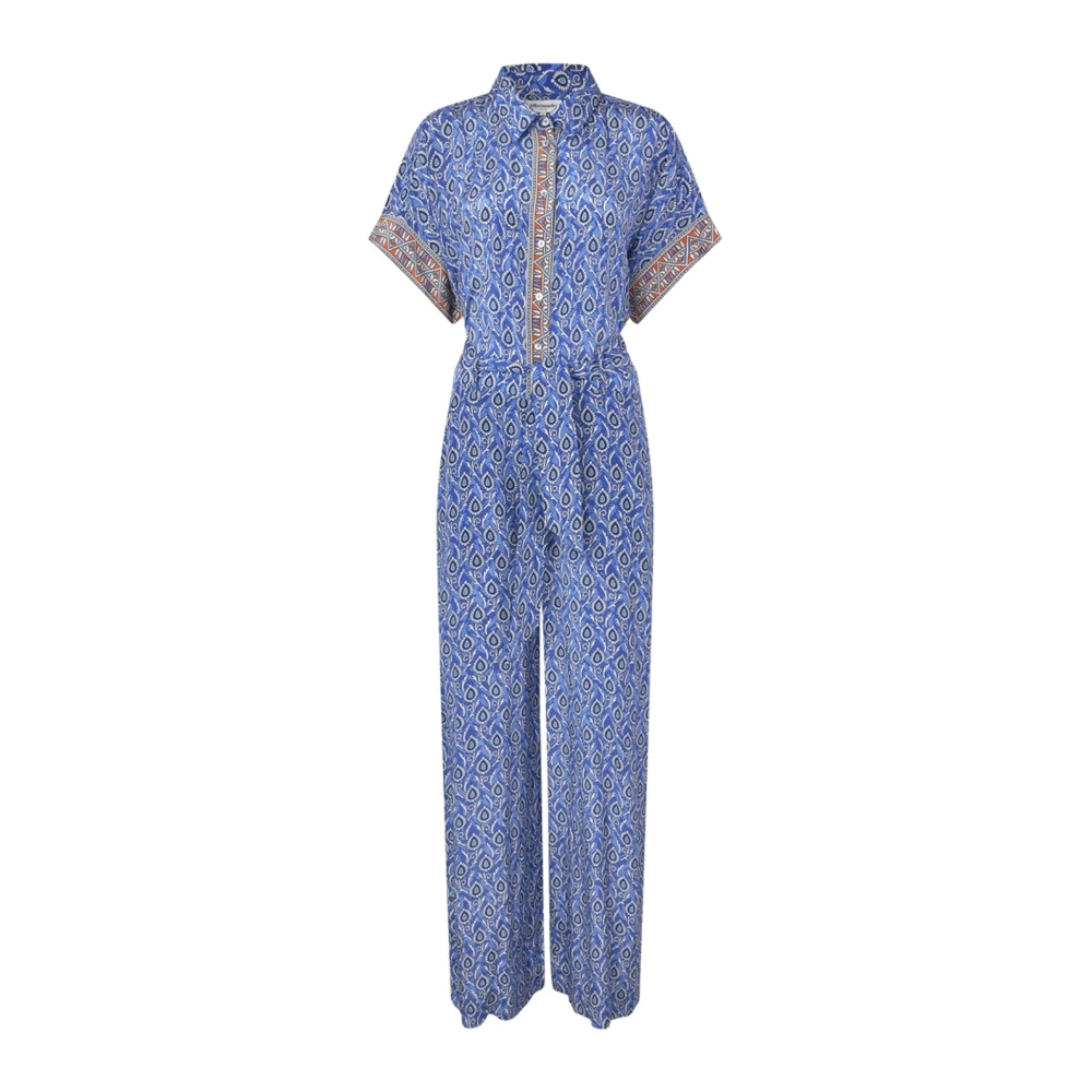 Lollys Laundry Women's Blue Ethnic-Inspired Jumpsuit In And Orange - Jumpsuits - L - Jumpsuits & Playsuits