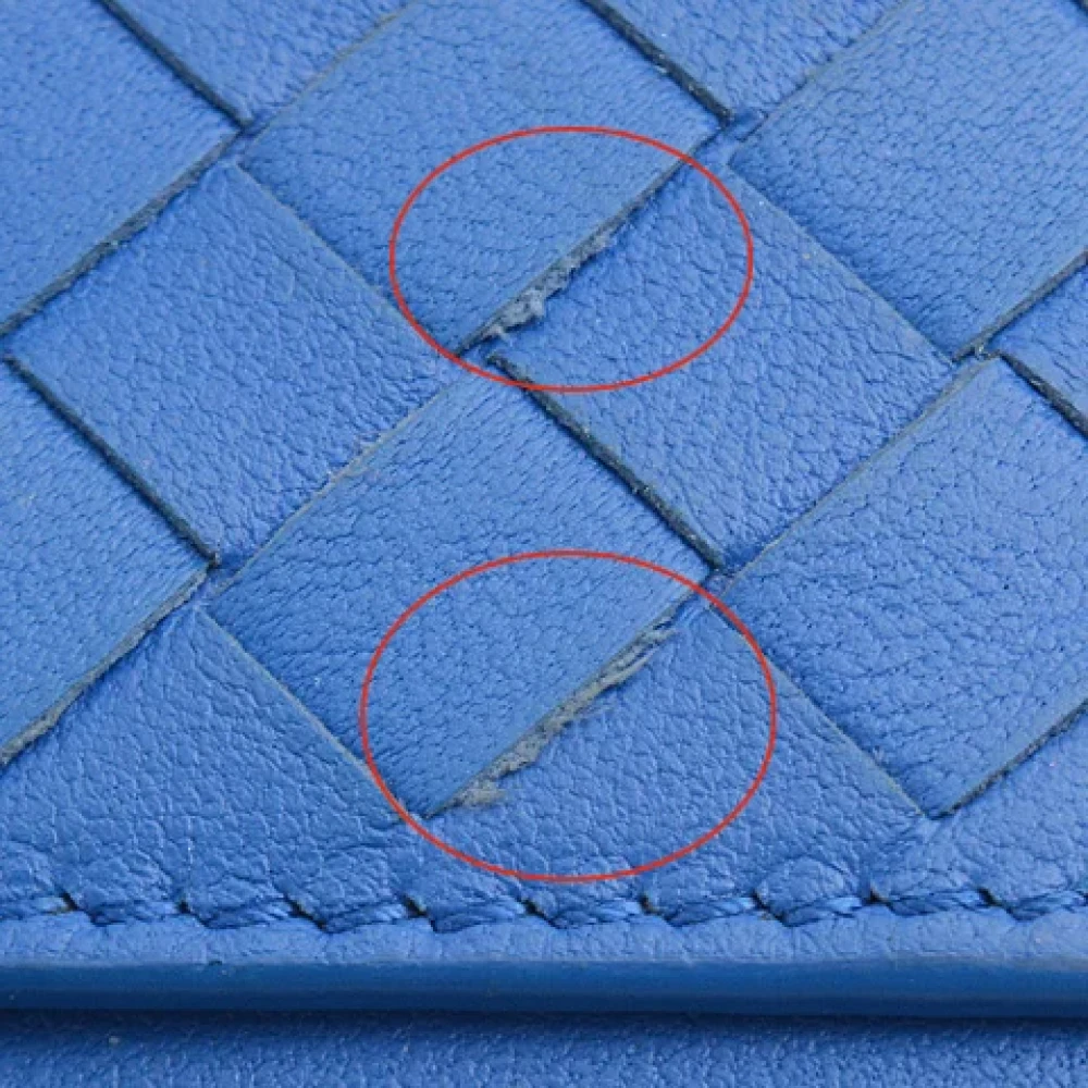 Bottega Veneta Vintage Pre-owned Leather wallets Blue Dames