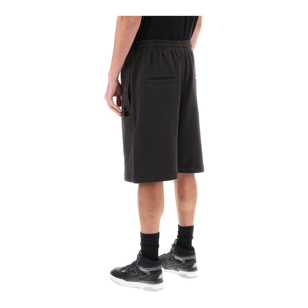 Isabel marant Sweatshorts van biologisch katoen met vervaagd effect Black Heren
