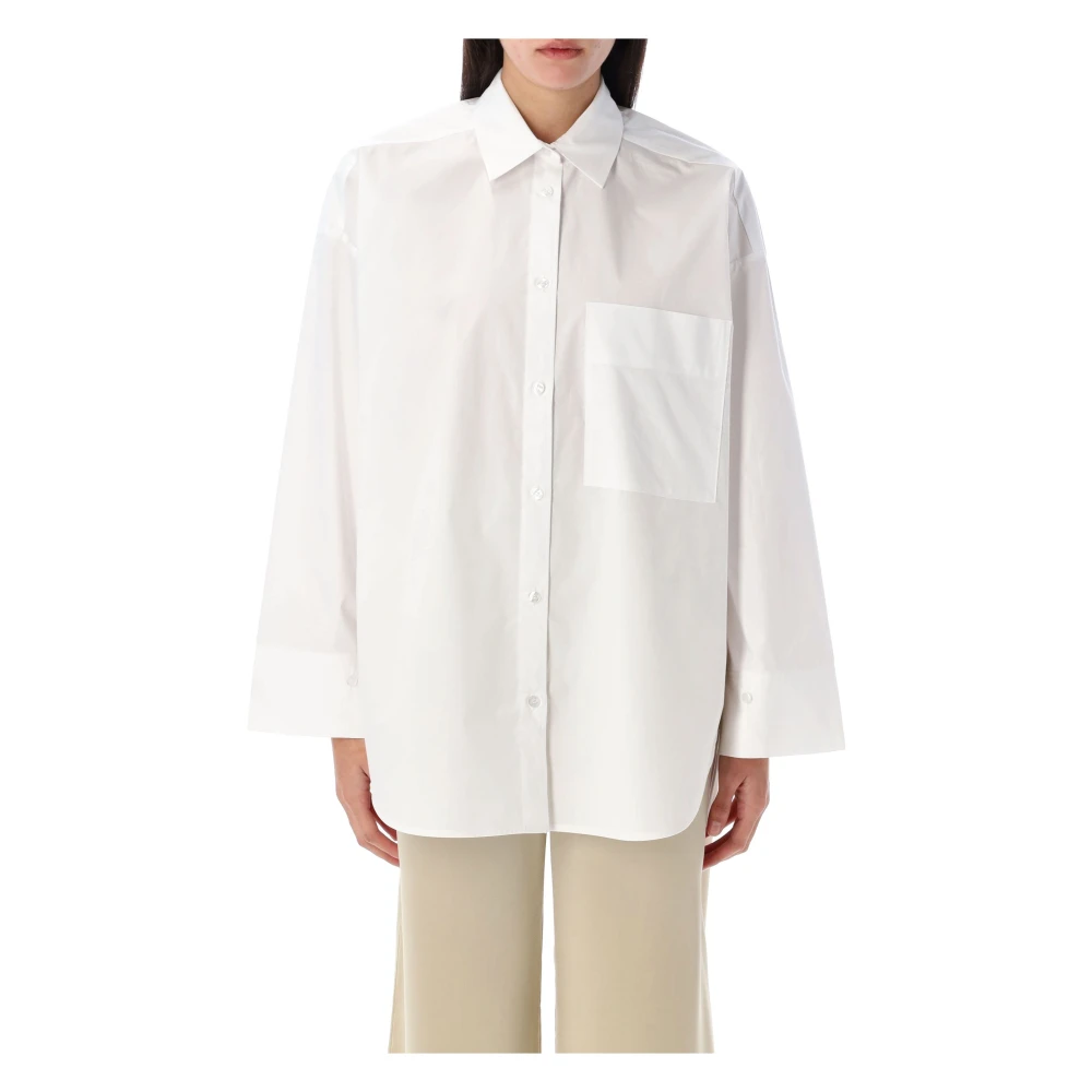 By Malene Birger Puut Wit Gestreepte Katoenen Overhemd By Herenne Birger White Dames