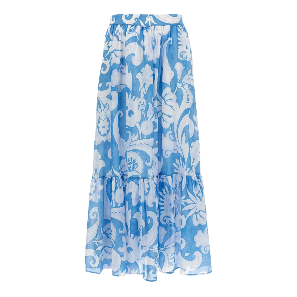 Etro Women's Blue Maxi Skirts, Xs, Floral Maxi Skirt