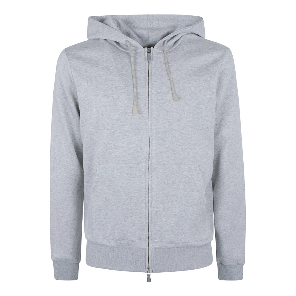 Eleventy Lichtgrijs Melange Hoodie Gray Heren