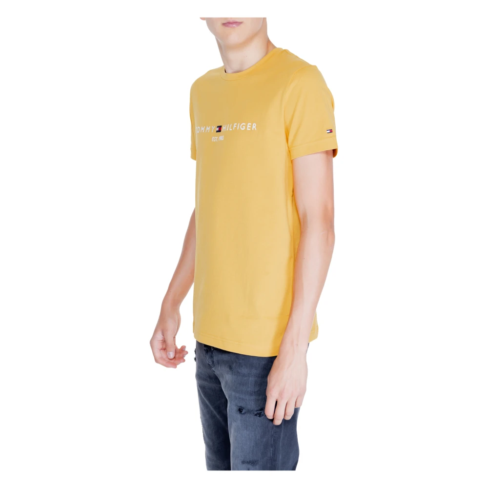 Tommy Hilfiger Logo Tee Heren Katoen Collectie Yellow Heren