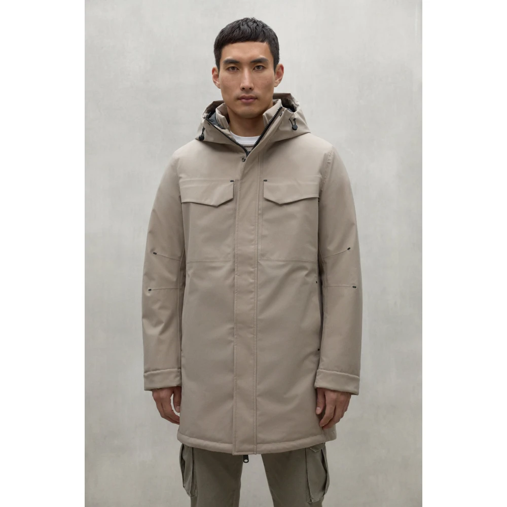 Ecoalf Stijlvolle Donkerzand Jas Beige Dames