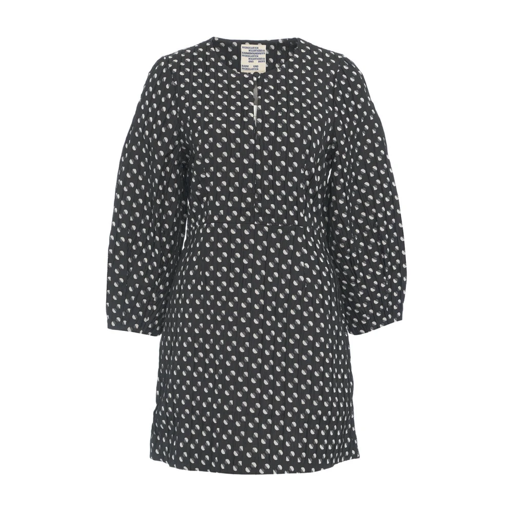 BAUM UND PFERDGARTEN V-hals A-lijn mini-jurk met ballonmouwen Black Dames