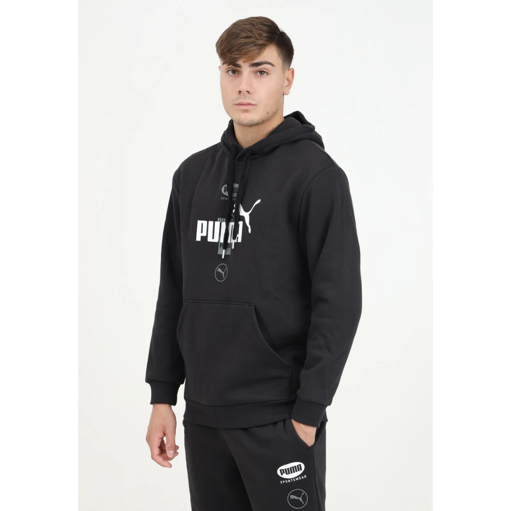 Puma Zwarte hoodie sweatshirt casual sportieve stijl Black Heren
