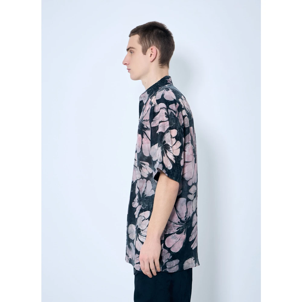 Dries Van Noten Bloemen Zijden Overhemd Multicolor Heren