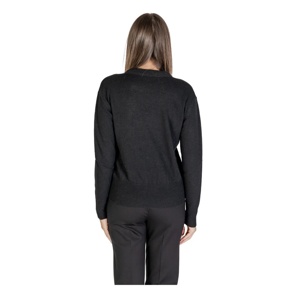 Alviero Martini 1a Classe Zwart Langemouw Gebreide Kleding Herfst Winter Black Dames
