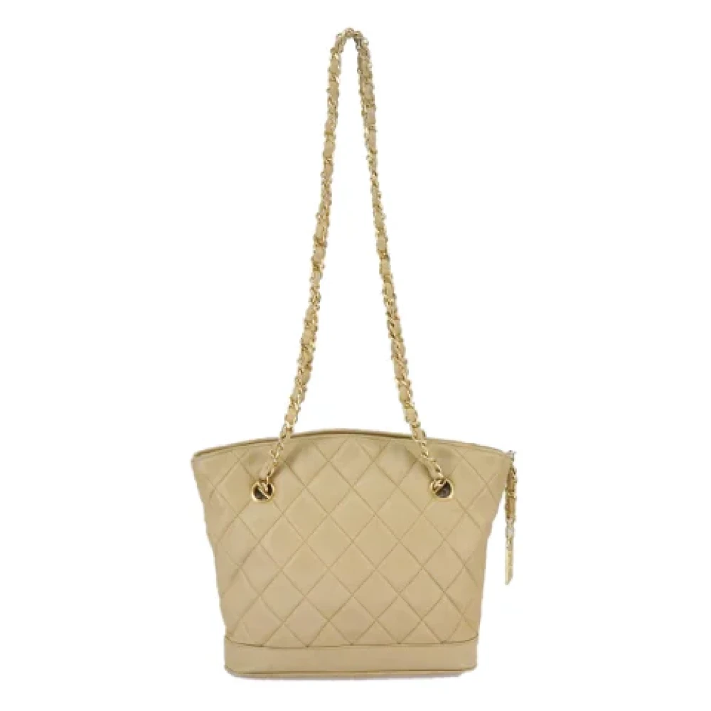 Chanel Vintage Pre-owned Leather chanel-bags Beige Dames