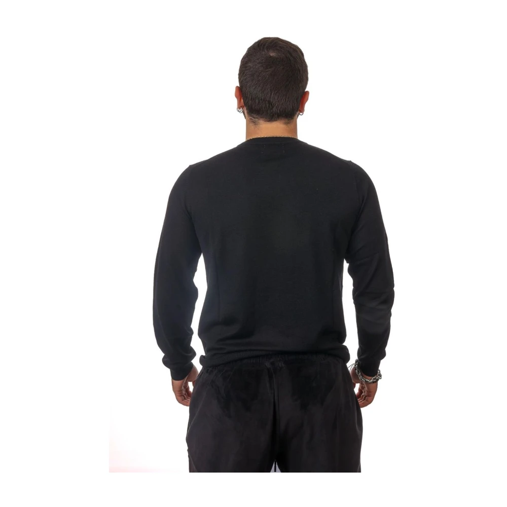 Sun68 Solid Merinos Ronde Stijl Black Heren